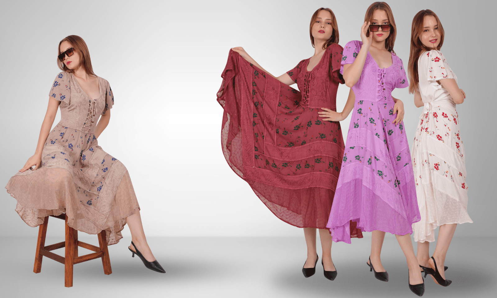 Vibrant tie-dye, chic dress!