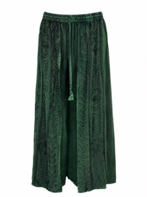 Boho embroidered open-leg palazzo pants
